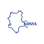 Konya Harita Araba Sticker 17x17 Cm Mavi