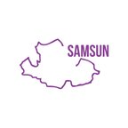 Samsun Harita Araba Sticker 17x17 Cm Mor