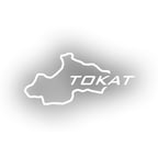 Tokat Harita Araba Sticker 17x17 Cm Beyaz