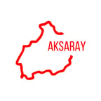 Aksaray Harita Araba Sticker 17x17 Cm Kırmızı