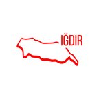 Iğdır Harita Araba Sticker 17x17 Cm Kırmızı