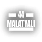 44 Malatyalı Araba Sticker 17x17 Cm Beyaz