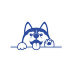 El Sallayan Köpek Araba Sticker 17x17 Cm Mavi