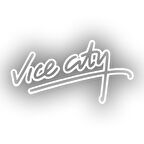 Vice City Araba Sticker 17x17 Cm Beyaz