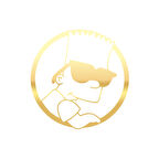 Simpsons Araba Sticker 17x17 Cm Gold