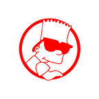 Simpsons Araba Sticker 17x17 Cm Kırmızı