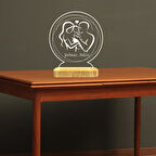 Pleksi masa üstü ışıklı aile figürü