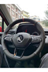 Renault Clio 5 Araca Özel Direksiyon Kılıfı (ALCANTRA NOKTA YÜZÜKLÜ)
