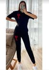 Unisex Paçası Lastikli Eşofman Altlı Takım - Siyah
