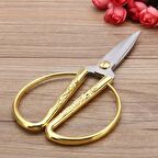 Altın Renk Motifli Vintage Dikiş Makası 15cm