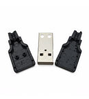 4 PİN USB ERKEK SOKET PLASTİK KAPAKLI BAĞLANTI