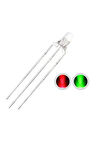 3mm 3 Bacak Çift Renk Led Diyot Kırmızı Yeşil - 5 Adet