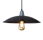 Retro Metal Sarkıt Avize Rustik Tekli Sarkıt Siyah Krom Askılı