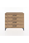 Arges Şifonyer 4 Çekmeceli 88x30x80 Çam-Çam