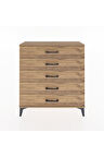 Arges Şifonyer 5 Çekmeceli 88x30x96 Çam-Çam
