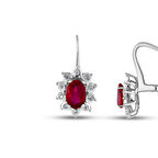 0.08 Karat Yakut Taşlı Pırlanta Küpe