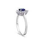 0.17 Karat Baget Taşlı Pırlantalı Safir Yüzük