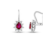 0.10 Karat Yakut Taşlı Pırlanta Küpe