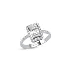 0.38 Karat Baget Taşlı Fantezi Pırlanta Yüzük