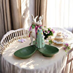 Paskalya Tavşan Tabaklı Sunum,Çerezlik - Kahvaltı - Kahve - Meyve Sunum Tabağı