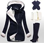 Barbora Kışlık Günlük Kaşe Kadın Kaban 819siyah3