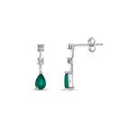 0.03 Karat Zümrüt Pırlanta Fantezi Küpe