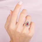 0.04 Karat Yakut Renkli Elmas Yüzük