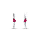 0.13 Karat Yakut Taşlı Pırlanta Küpe