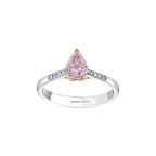 0.05 Karat Pembe Topaz Taşlı Pırlanta Yüzük