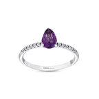 0.07 Karat Ametist Taşlı Pırlanta Yüzük