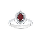 0.11 Karat Yakut Taşlı Pırlanta Yüzük