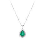 0.16 Karat Zümrüt Taşlı Pırlanta Kolye