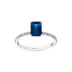 0.07 Karat London Blue Topaz Taşlı Pırlanta Yüzük