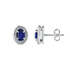 0.19 Karat Safir Taşlı Pırlanta Küpe