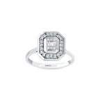 0.07 Karat Pırlanta Baget Yüzük