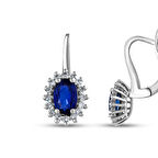 0.12 Karat Safir Taşlı Pırlanta Küpe