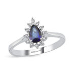 0.04 Karat Safir Taşlı Pırlanta Yüzük