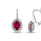 0.24 Karat Yakut Taşlı Pırlanta Küpe