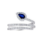 0.30 Karat Pırlanta Safir Taşlı Fantezi Yüzük