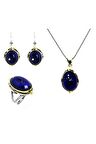 Safir Taşlı Otantik Üçlü Set
