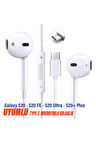 Samsung  S20 - S20 FE - S20 Ultra - S20+ Plus Uyumlu Type-C Mikrofonlu Kulaklık Beyaz