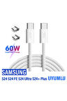 Samsung S24 FE S24 Ultra S24+ Plus S24 Hızlı Şarj Kablosu Type-C Şarj Kablosu 60W HIZLI
