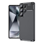 Samsung Galaxy S25 Ultra Kılıf Karbon Görünümlü Silikon Kılıf Zr-Ngro