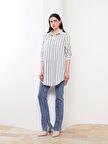 Çizgili Kadın Gömlek Tunik