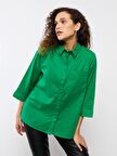 Kadın Cep Detaylı Düz Gömlek
