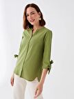 Kadın Kaçık Yaka Düz Gömlek