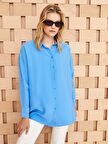 Düz Uzun Kollu Oversize Kadın Gömlek Tunik