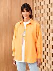 Düz Uzun Kollu Oversize Poplin Kadın Gömlek Tunik
