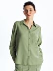 Düz Uzun Kollu Kadın Gömlek