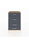 Hyperion Komodin 4 Çekmeceli 60x44x96 Çam-Antrasit